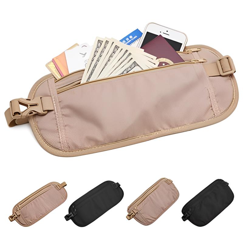 Money Belt Hidden - 盗難防止隠しウエストバッグスポーツランニング用見えないマネーベルトポーチポータブルトラベルセキュリティウォレットパスポート現金隠しバッグ