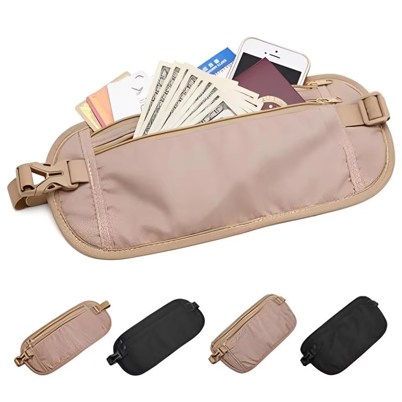 Money Belt Hidden - スポーツランニング用ウエストバッグ、隠せるトラベルウエストポーチ、パスポート、お金、ベルトバッグ、隠しセキュリティウォレット、ギフトパック、マネーバッグ