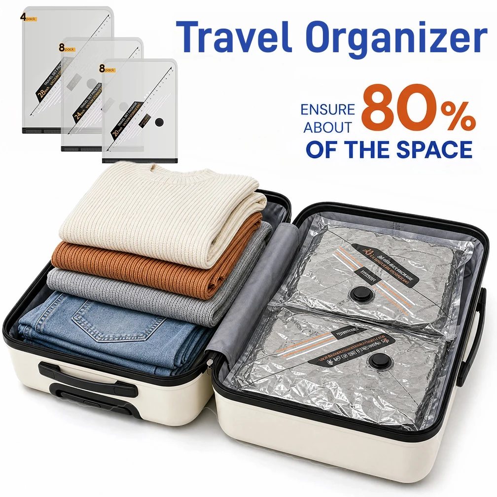 Compression Bag Vacuum - 耐引き裂き 真空 圧縮 バッグ 旅行 必需品
