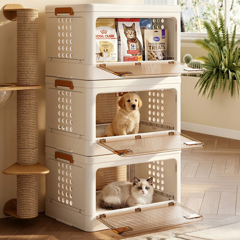Travel Accessories For Road Trip - 猫用キャリーバッグ ポータブル折りたたみ式ハードサイドキャリーボックス 小型中型子猫子犬の外出 キャンプ ウォーキング ロードトリップ