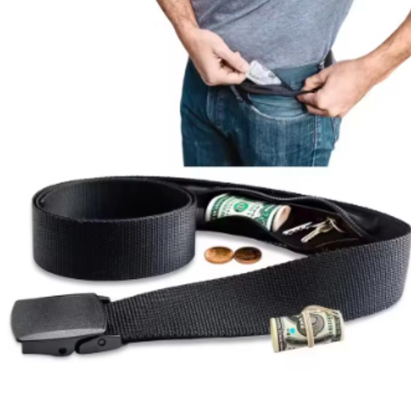 Money Belt Hidden - 旅行用現金盗難防止ベルトウエストバッグ女性用ポータブル隠しマネーストラップベルト財布ウエストパック男性用隠しベルト男女兼用