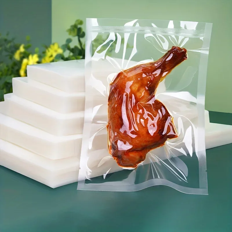 Compression Bag Vacuum - 50 個の真空シーラーバッグ、使い捨て気密圧縮バッグ、透明食品包装袋、肉、果物、野菜用