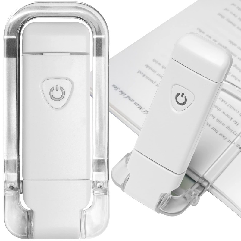 Travel Reading Accessories - ポータブルLEDブックリーディングライト クリップ式ブックマーク ナイトライト USB充電式 温かい光で目を保護 ベッドタイム読書や旅行に最適