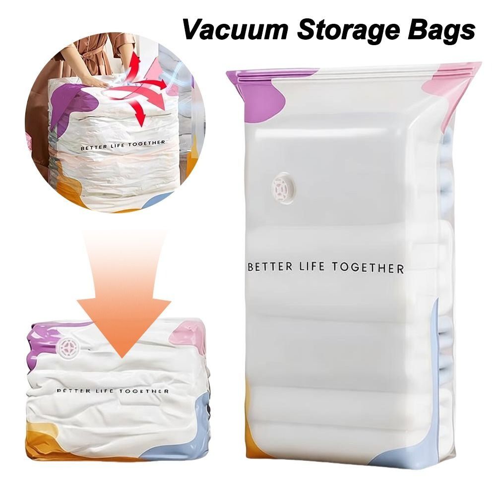 Compression Bag Vacuum - ポンプ不要真空収納バッグ 大容量 防塵 衣類シールバッグ 省スペース プレス＆シール圧縮バッグ