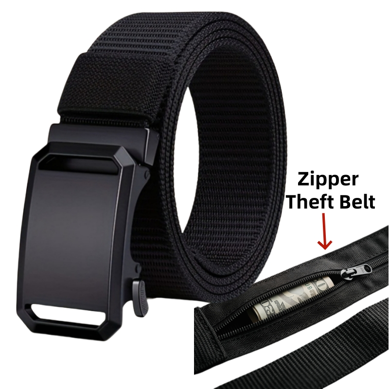 Money Belt Hidden - 新しいAトラベルキャッシュ盗難防止ベルト（男性用）、秘密のマネーポケット付き、メンズベルト、アウトドアスポーツベルト