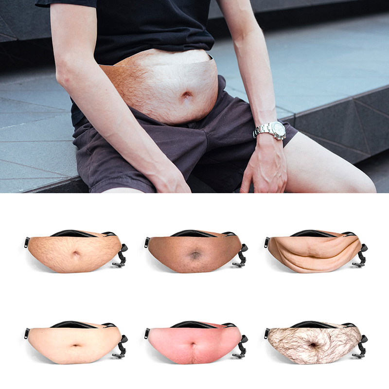 Money Belt Hidden - おかしいお父さんボッドマネーベルトバッグ男性旅行バッグ肌色クリエイティブファニーパックビール脂肪腹お尻ポーチウエストバッグ