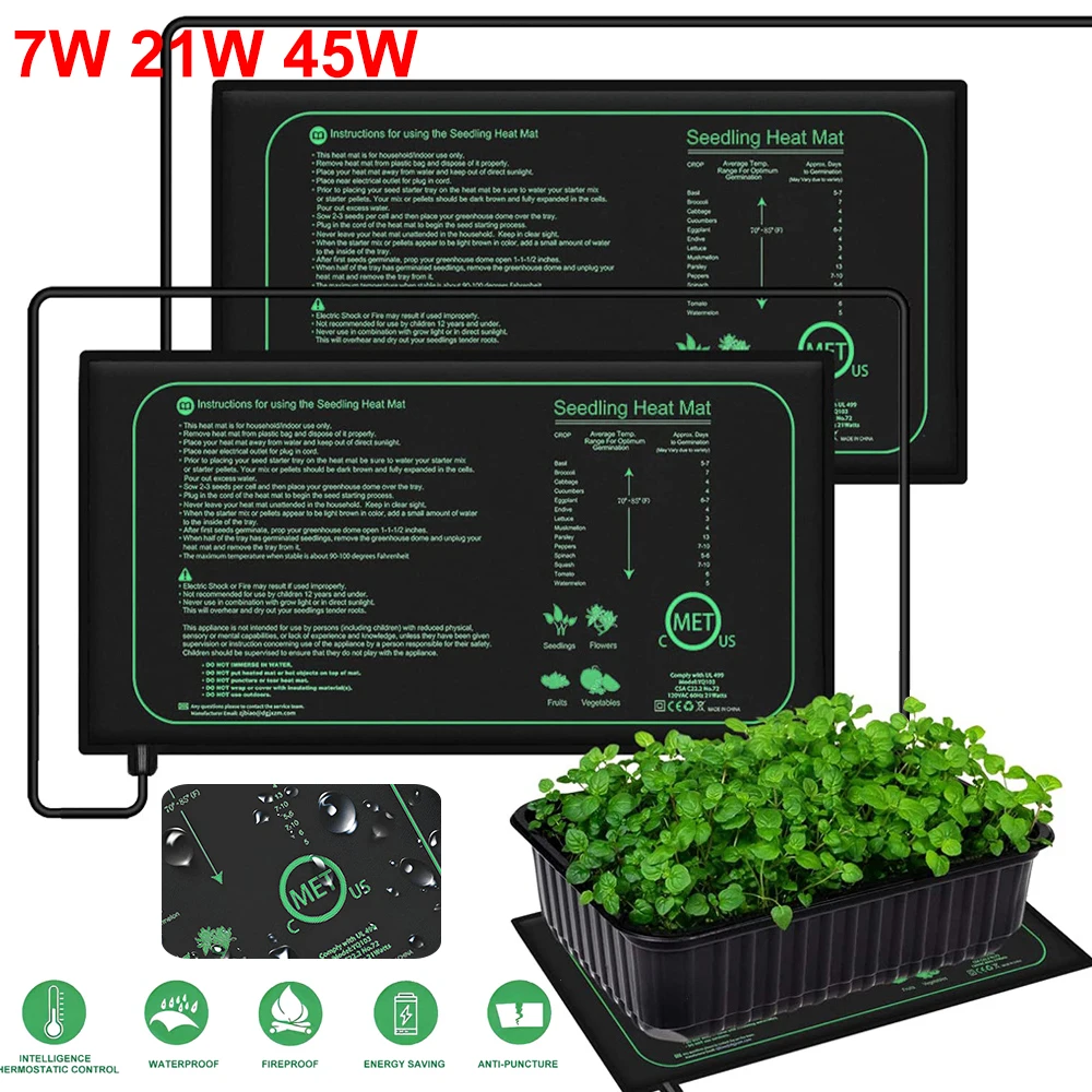 Travel Accessories Uk - 10/25/50CM 苗床ヒートマット 室内植物発芽用 防水加熱パッド 繁殖用 クローンスターターマット