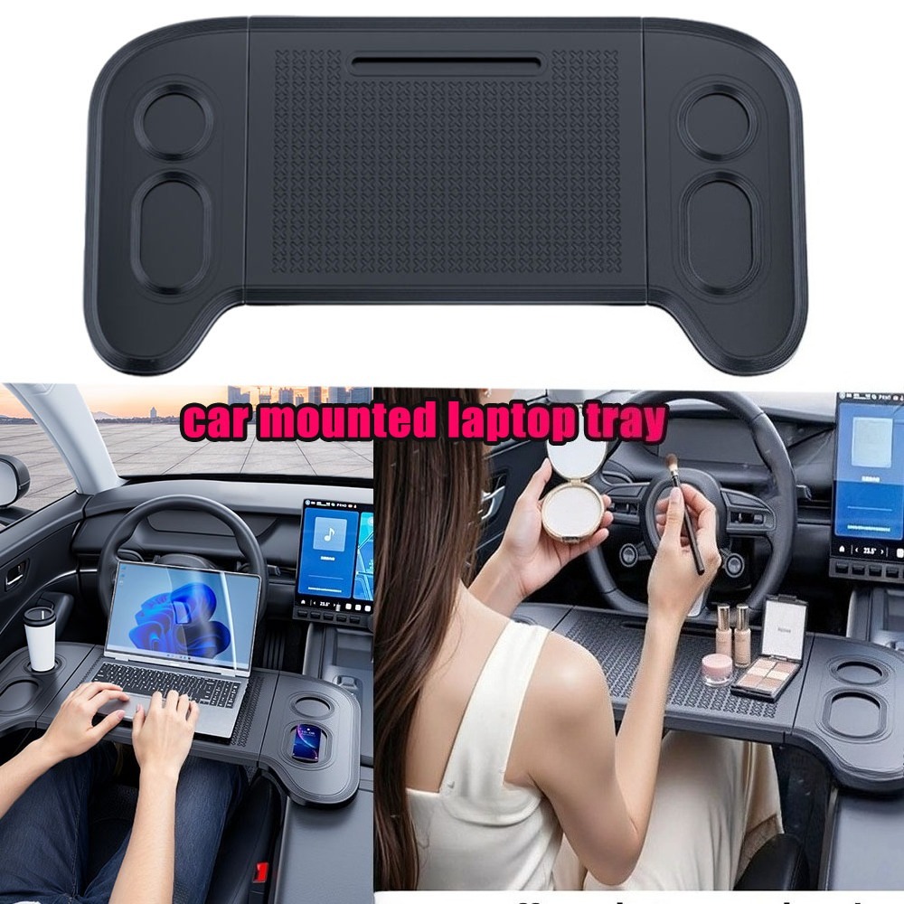 Travel Accessories For Road Trip - 折りたたみ式車載ラップトップデスク、ハンドルトレイ、運転手、旅行者、トラック、通勤、ロードトリップ、キャンプ、SUV、RV、セダン用自動車アクセサリー
