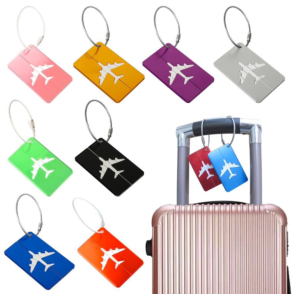 Travel Accessories Uk - トラベルバッグ用の再利用可能なアルミニウム製ラゲッジタグ,収納用,食品用,旅行用,ロープ付き