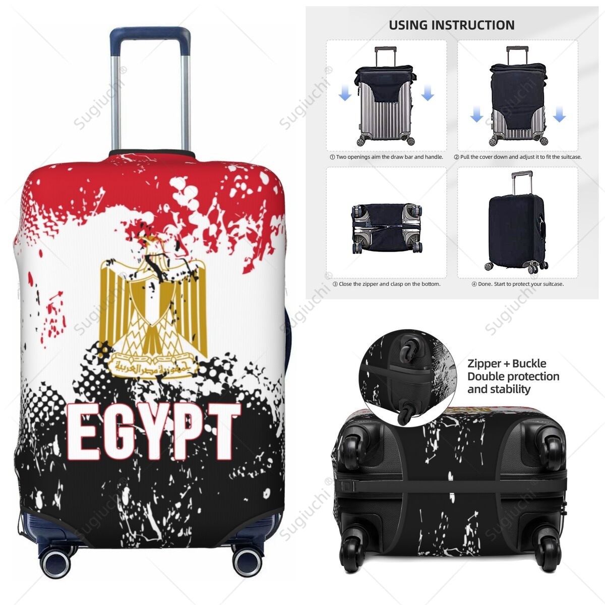 Travel Accessories Egypt - エジプト国旗荷物カバースーツケース弾性ダストケース旅行アクセサリープリント荷物ケース保護