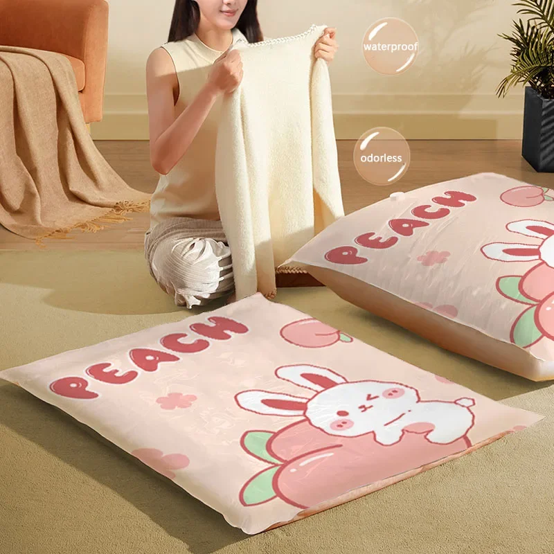 Compression Bag Vacuum - 1/4 個旅行移動圧縮袋再利用可能な吸引圧縮袋真空包装省スペースバッグ 80% 省スペース