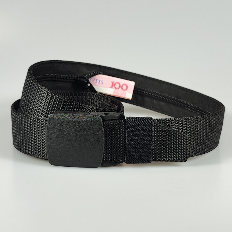 Money Belt Hidden - 男性用トラベルキャッシュ盗難防止ベルト、秘密のマネーポケット付き、メンズベルト、アウトドアスポーツベルト
