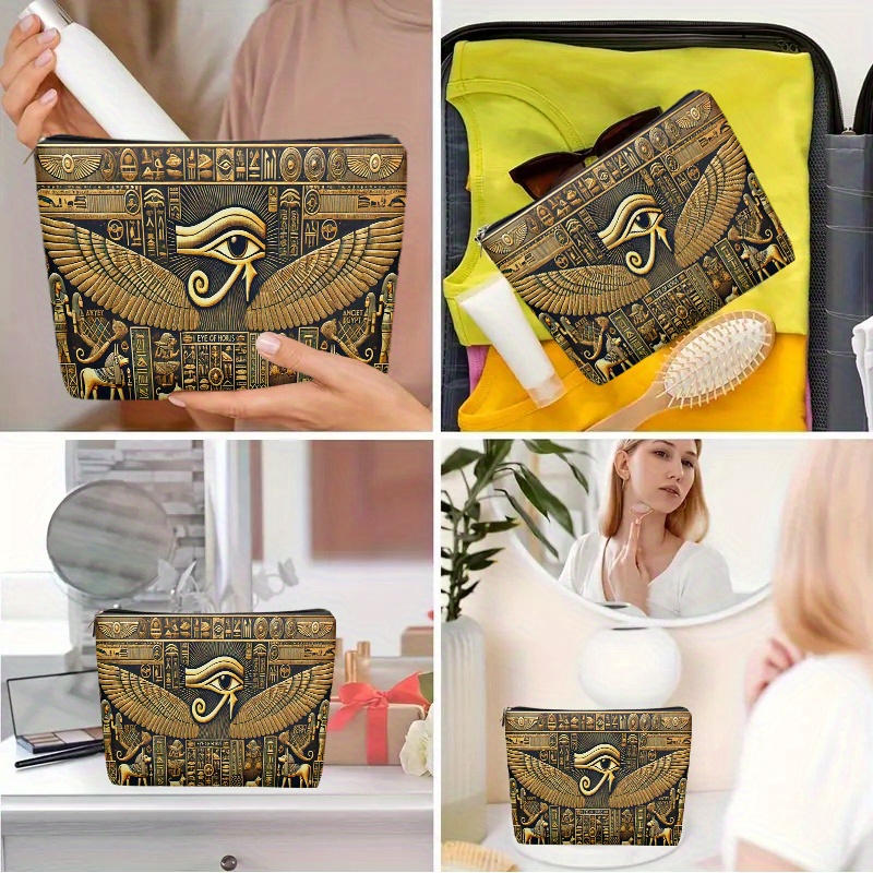 古代エジプトのホルスの目化粧品バッグ旅行用多機能収納バッグ文 - Travel Accessories Egypt のレビューと価格