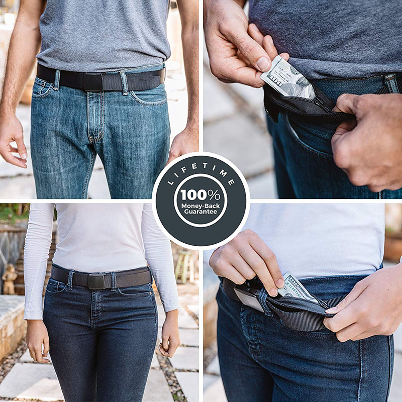 盗難防止トラベルウエストバッグ 120cm 隠しマネーストラ - Money Belt Hidden のレビューと価格