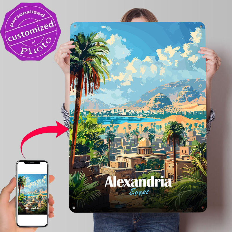 アレクサンドリアエジプト旅行ポスターレトロ 3D プリント金 - Travel Accessories Egypt のレビューと価格