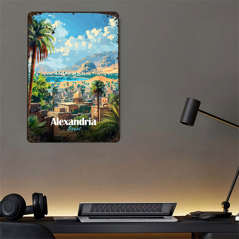 アレクサンドリアエジプト旅行ポスターレトロ 3D プリント金 - Travel Accessories Egypt のレビューと価格
