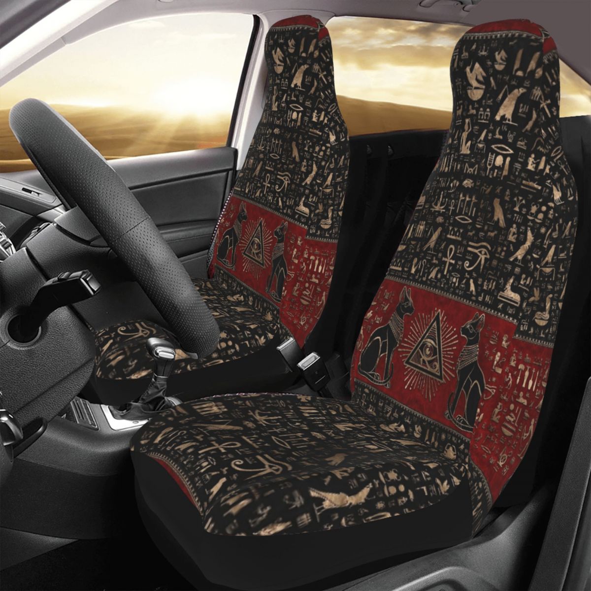 エジプトのホルスの猫の目ユニバーサルカーシートカバー四季旅行 - Travel Accessories Egypt のレビューと価格