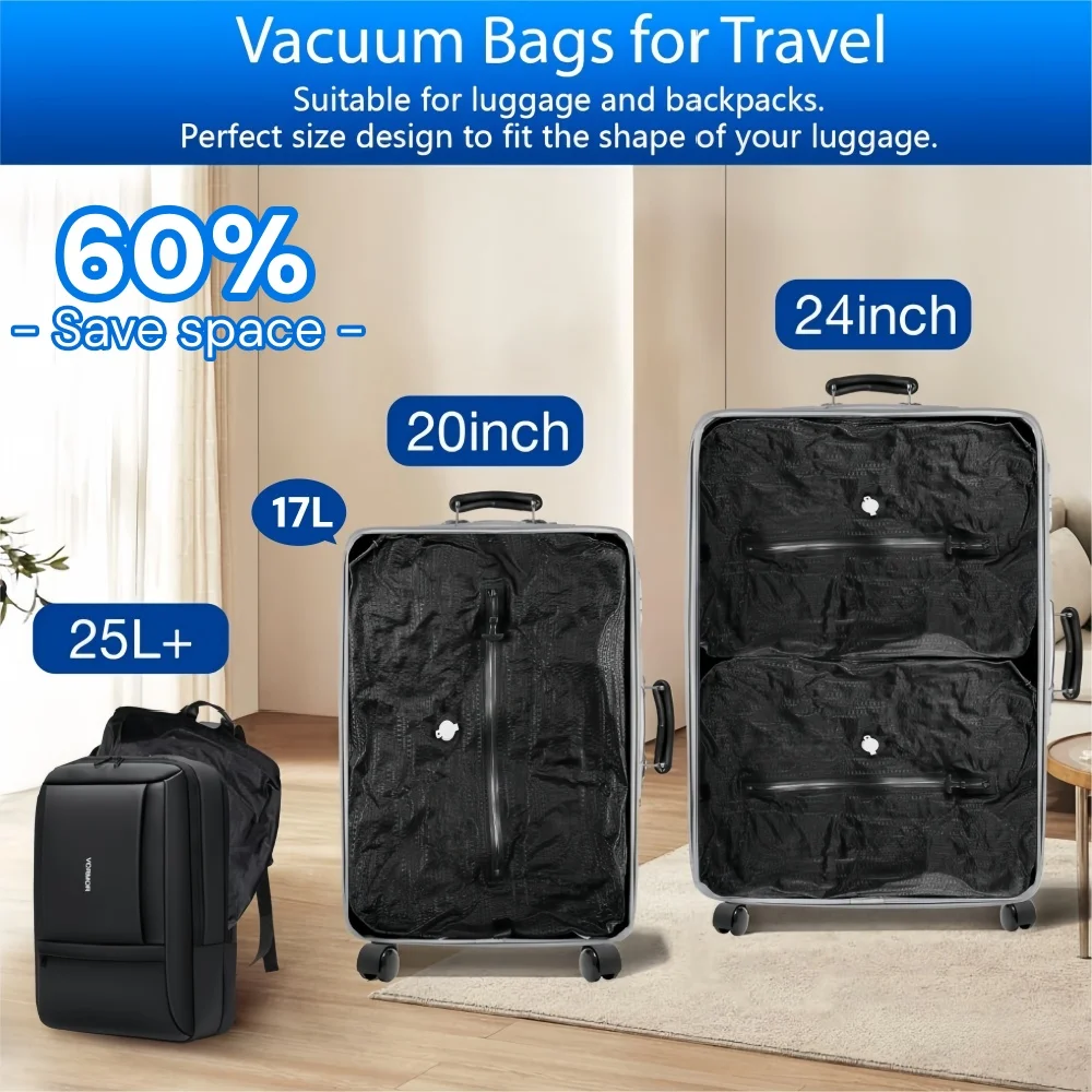旅行必需品 真空収納バッグ 荷物パッキングバッグ 圧縮バッグ - Compression Bag Vacuum のレビューと価格