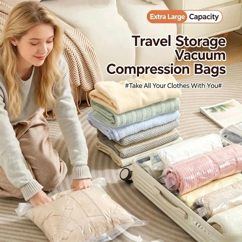 ロールアップ式省スペース旅行用収納バッグ、旅行用品圧縮バッグ - Compression Bag Vacuum のレビューと価格