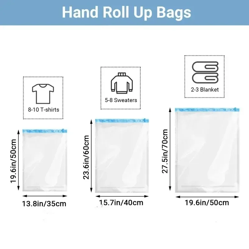 ロールアップ式省スペース旅行用収納バッグ、旅行用品圧縮バッグ - Compression Bag Vacuum のレビューと価格