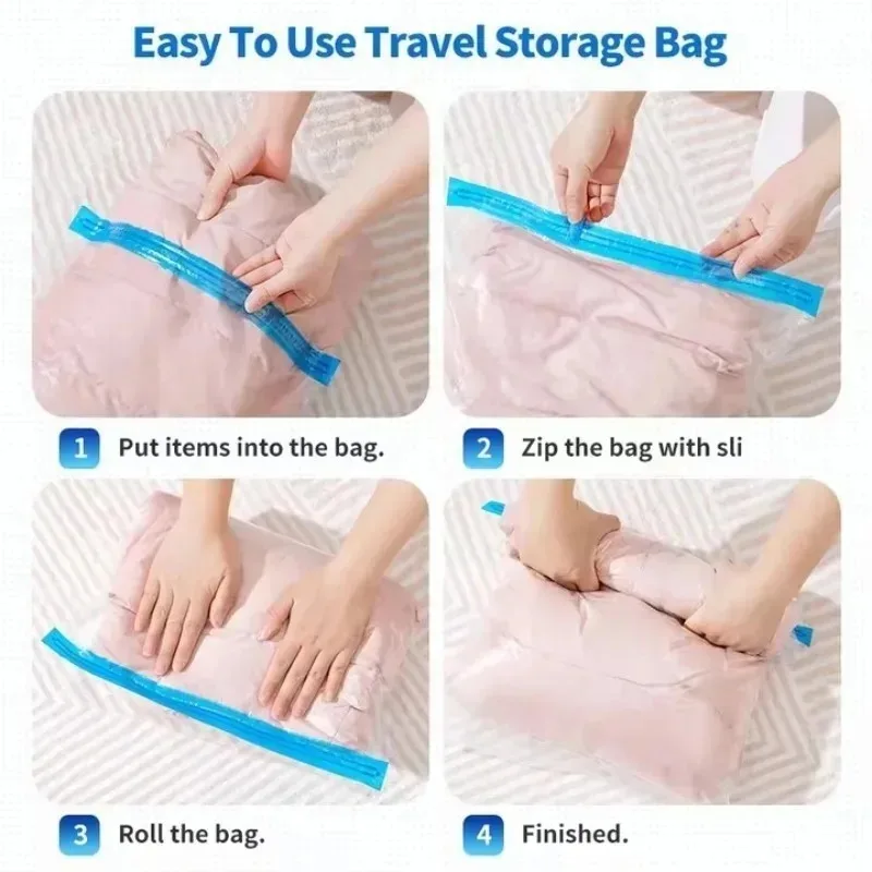 ロールアップ式省スペース旅行用収納バッグ、旅行用品圧縮バッグ - Compression Bag Vacuum のレビューと価格