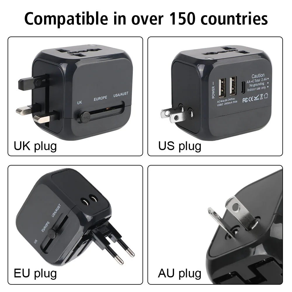 オールインワン壁掛け式トラベルチャージャーアダプター - 米 - Travel Accessories Uk のレビューと価格