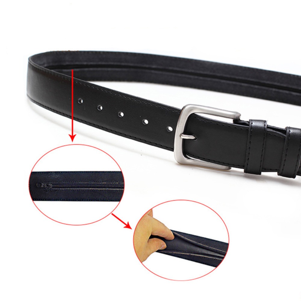 セキュリティジッパー付き隠し財布ベルト PUレザー 盗難防止 - Money Belt Hidden のレビューと価格