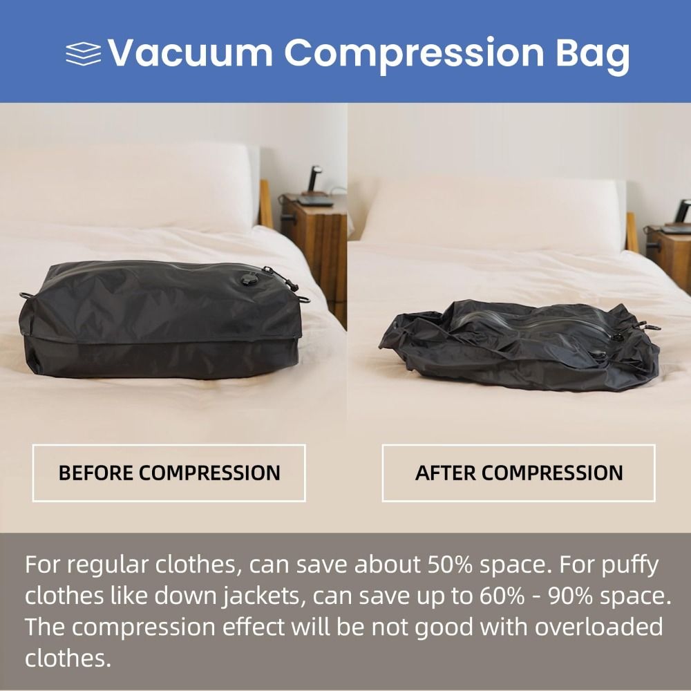 旅行用再利用可能な真空バッグ 防塵 省スペース 真空圧縮バッ - Compression Bag Vacuum のレビューと価格