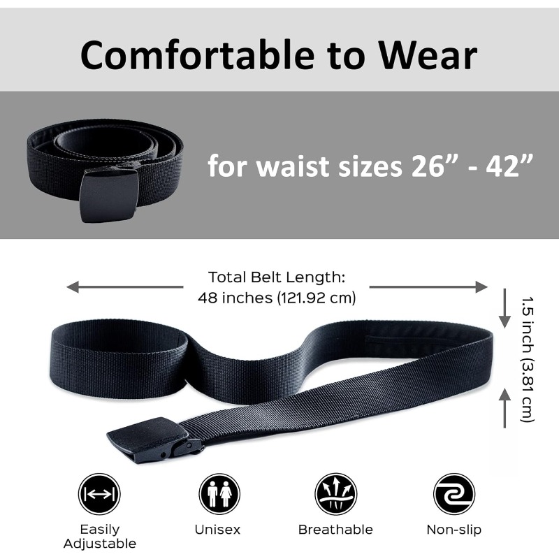 トラベルセキュリティベルト 隠しポケット付き 調節可能なキャ - Money Belt Hidden のレビューと価格
