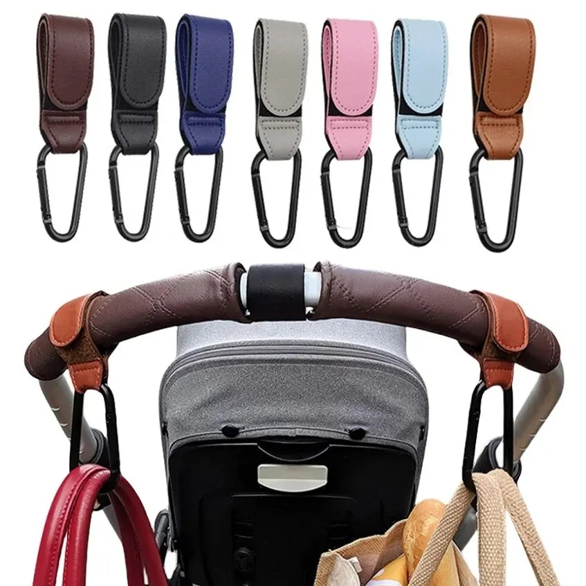 2 個革カートフックベビーカーフック PU 調節可能なベビー - Travel Accessories For 4 Year Old のレビューと価格