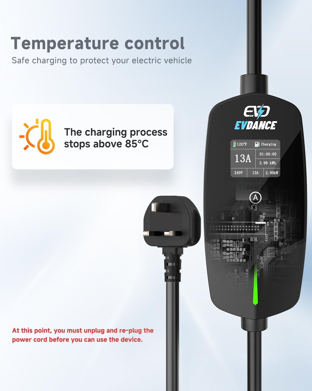 EVDANCE ポータブルEV充電器 タイプ2 UKプラグ  - Travel Accessories Uk のレビューと価格