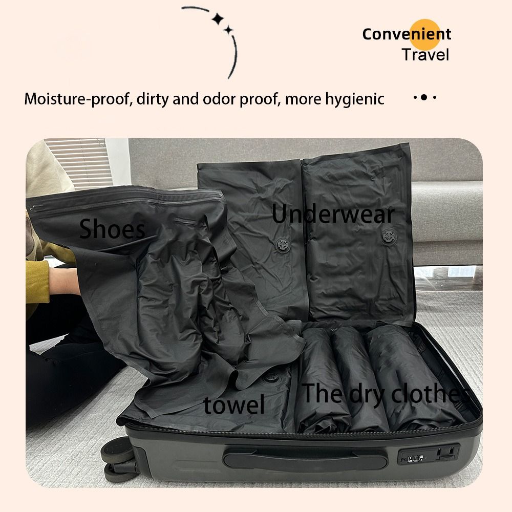 再利用可能なハンドロール式真空バッグ 防塵ポータブル真空圧縮 - Compression Bag Vacuum のレビューと価格