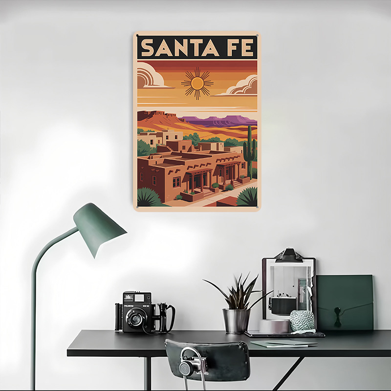 サンタフェ旅行ポスターカスタマイズされたヴィンテージメタルサ - Travel Accessories For Europe のレビューと価格