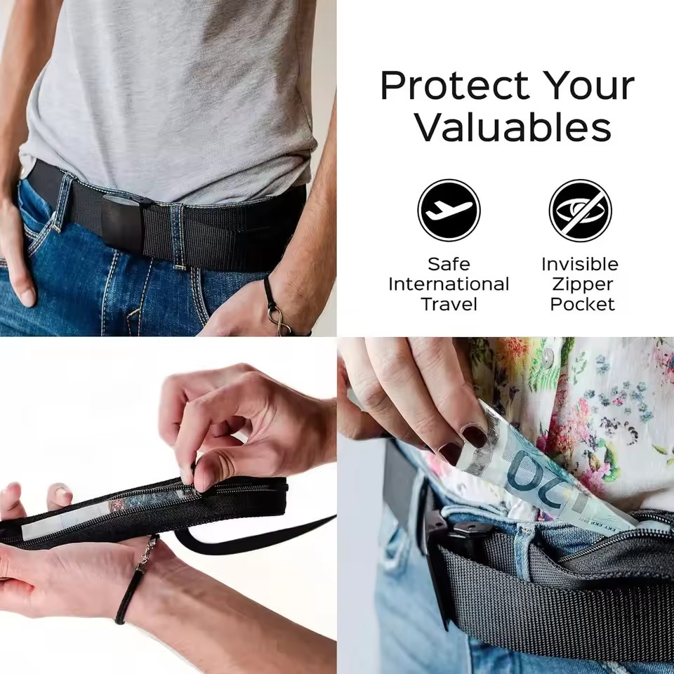 新しいAトラベルキャッシュ盗難防止ベルト（男性用）、秘密のマ - Money Belt Hidden のレビューと価格