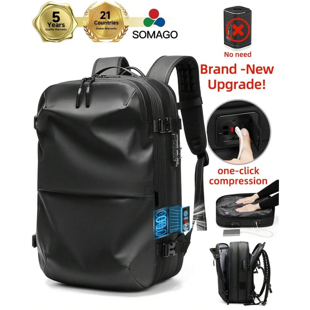 ワンクリックで拡張可能な真空圧縮バックパック 60L、TSA - Compression Bag Vacuum のレビューと価格