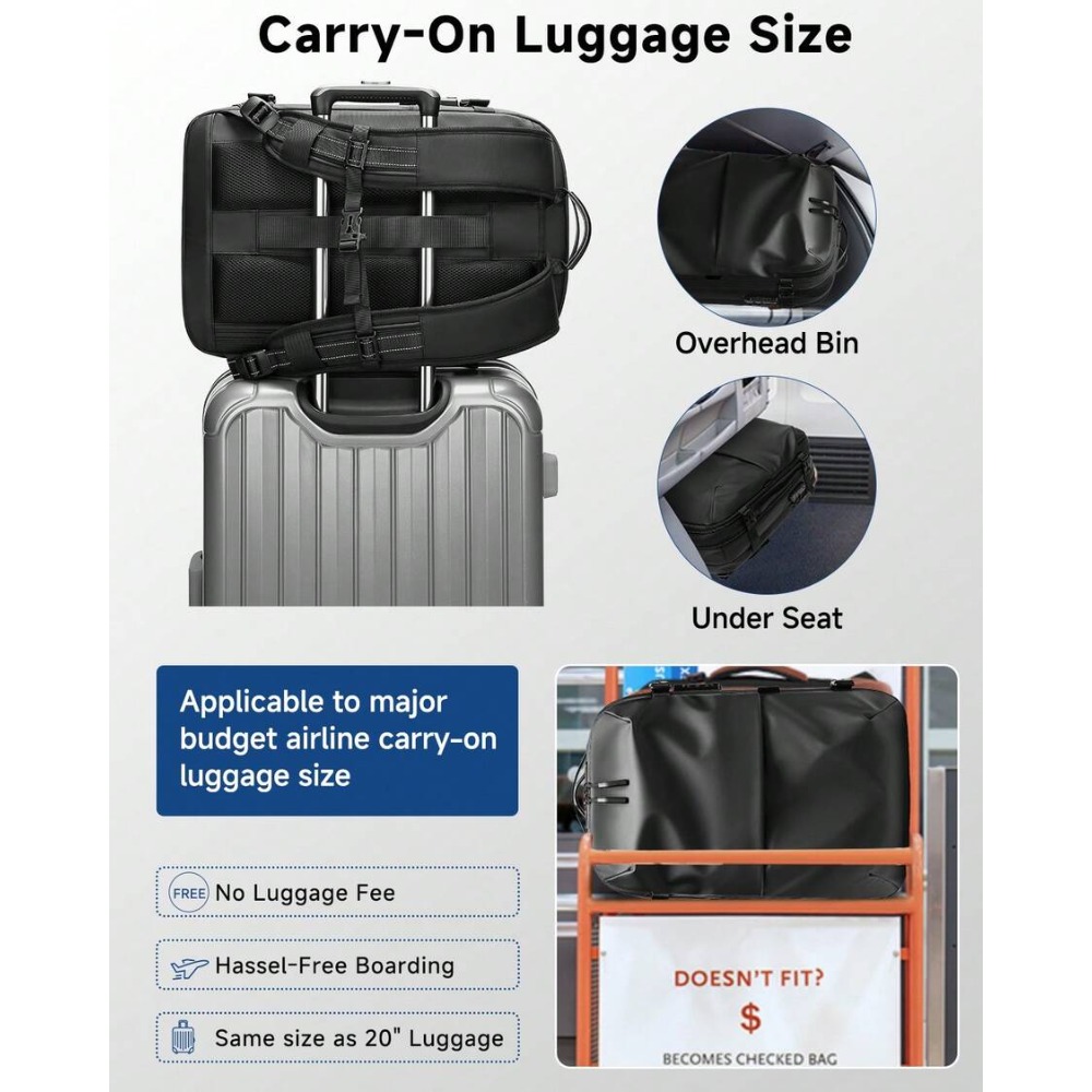 ワンクリックで拡張可能な真空圧縮バックパック 60L、TSA - Compression Bag Vacuum のレビューと価格