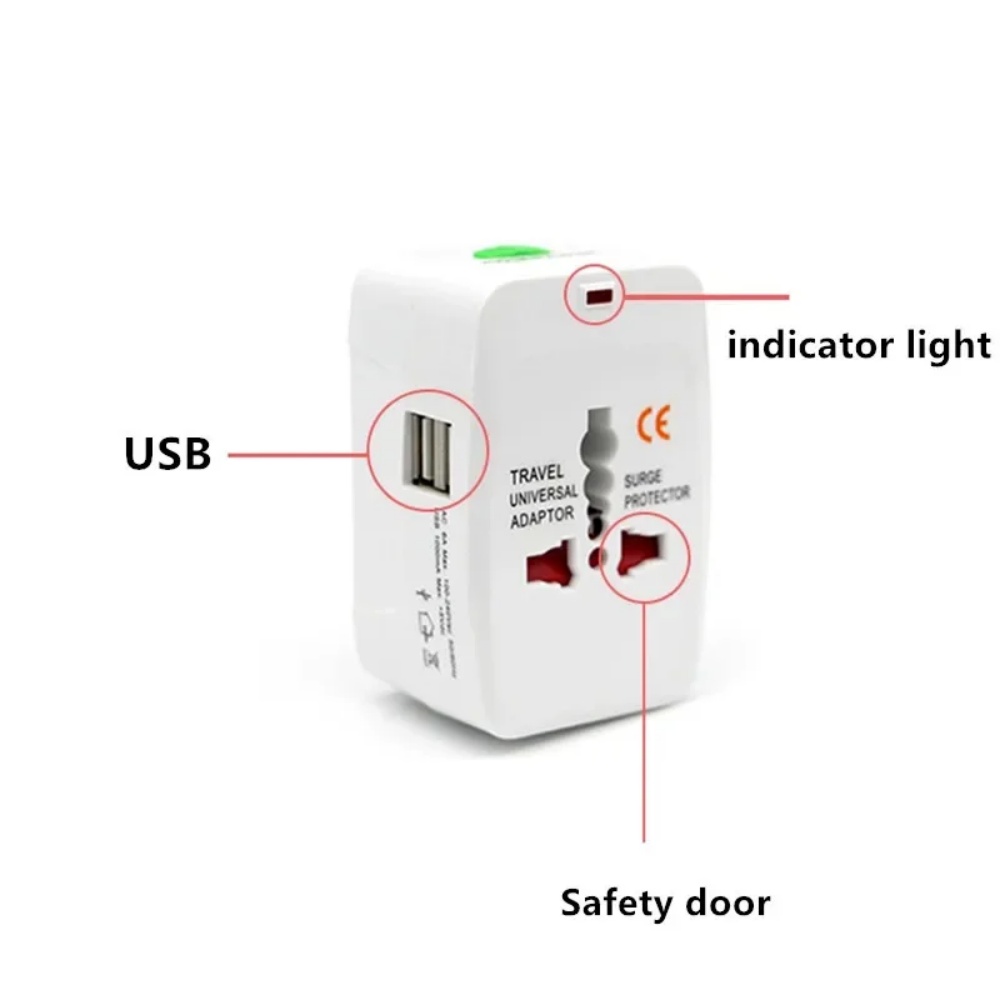 オールインワン万能旅行用AC電源アダプター 2つのUSB T - Travel Accessories For Europe のレビューと価格