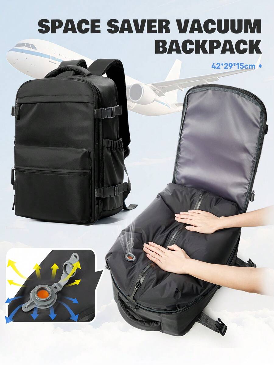 大容量真空バックパックトラベルバッグ、サイズ42*29*15 - Compression Bag Vacuum のレビューと価格
