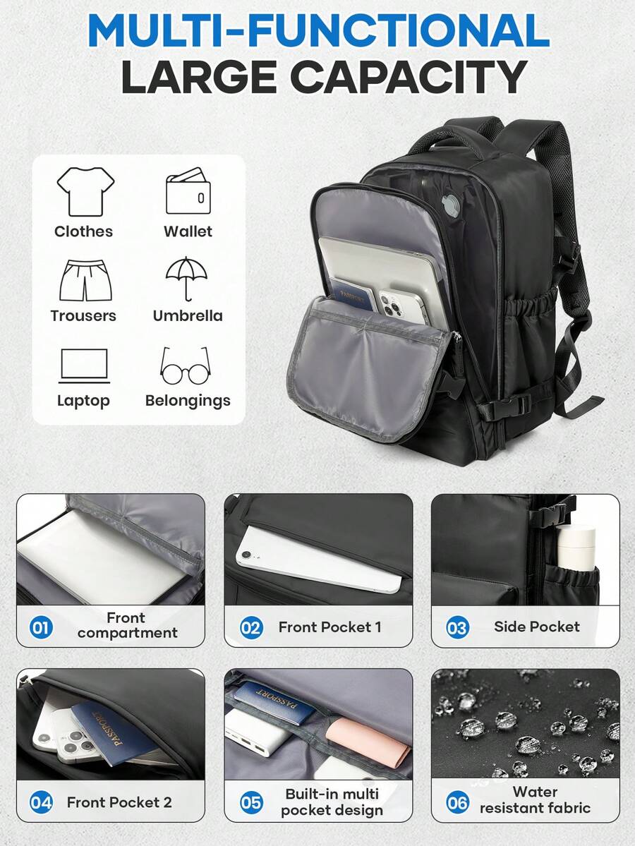 大容量真空バックパックトラベルバッグ、サイズ42*29*15 - Compression Bag Vacuum のレビューと価格