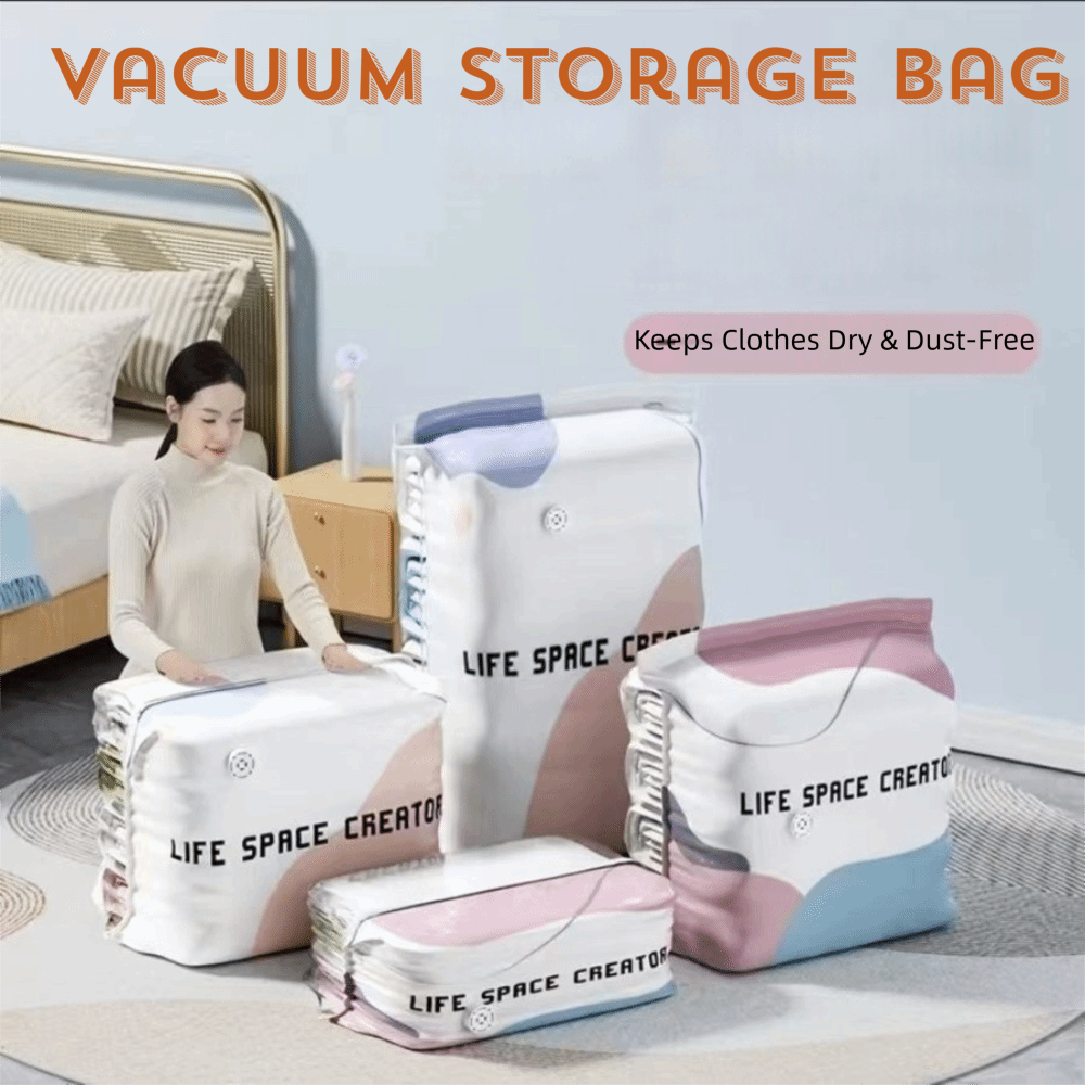 プレス＆シール真空保存袋 省スペース圧縮設計 ポンプ不要真空 - Compression Bag Vacuum のレビューと価格