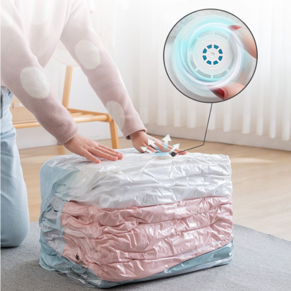 プレス＆シール真空保存袋 省スペース圧縮設計 ポンプ不要真空 - Compression Bag Vacuum のレビューと価格